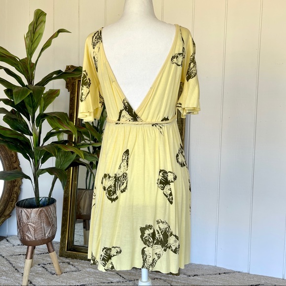 Yellow Butterfly & Dragonfly Print Dress - Picture 5 of 5